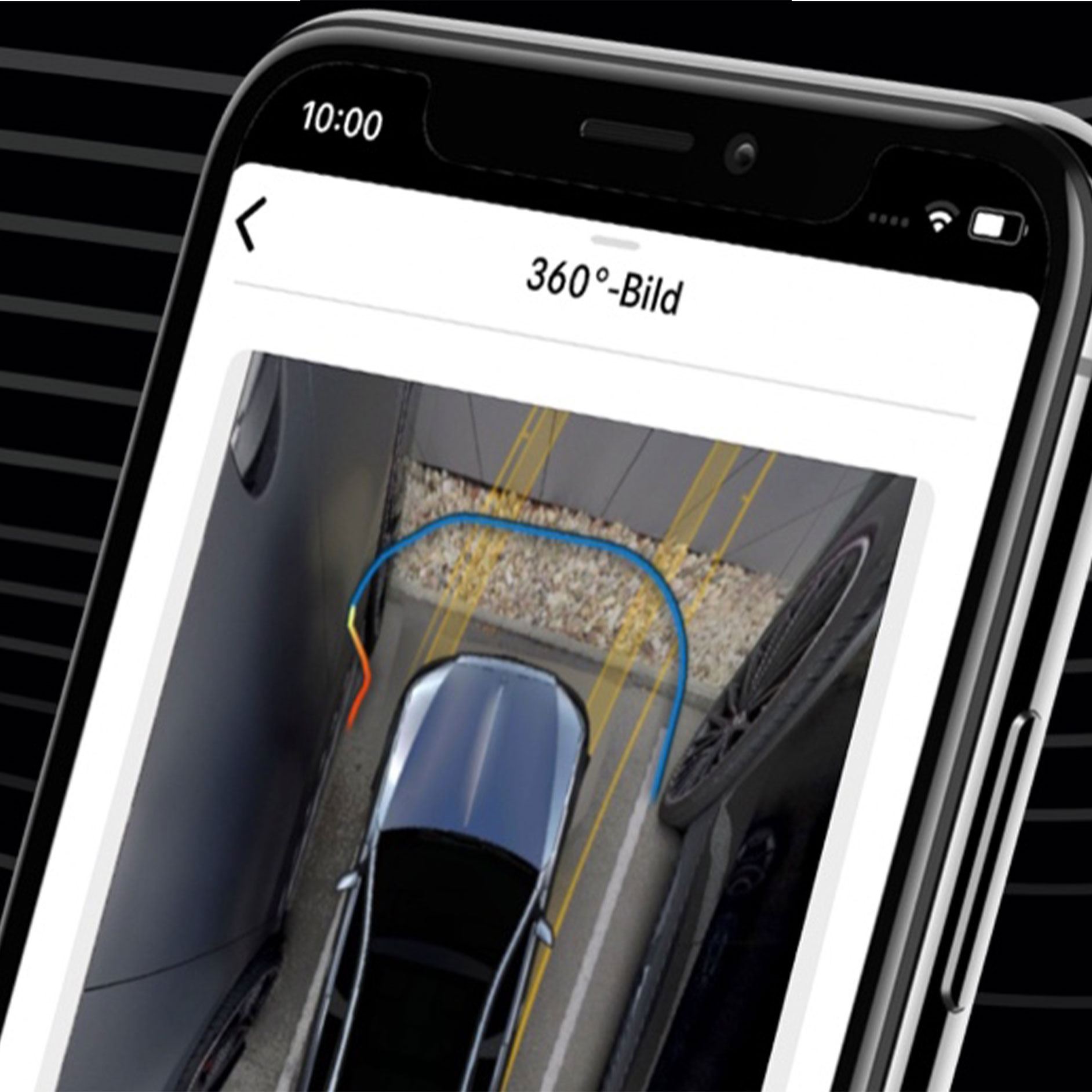 Mercedes-Benz Remote Parking Assist | Apps | Mercedes-Benz A Mercedes-Benz conveniently steered into a tight parking space using the Mercede-Benz Remote Parking Assist App and the 360° view on a smartphone.