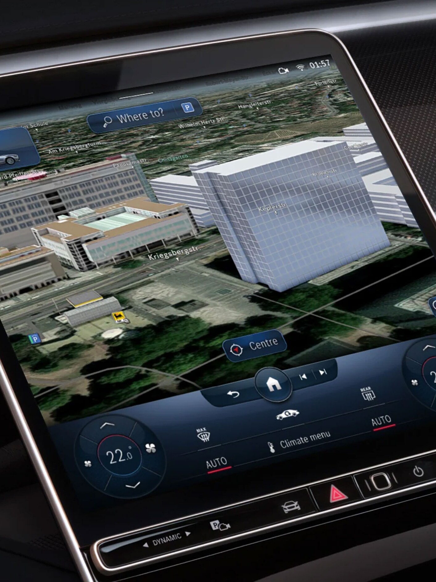 The navigation with satellite images.