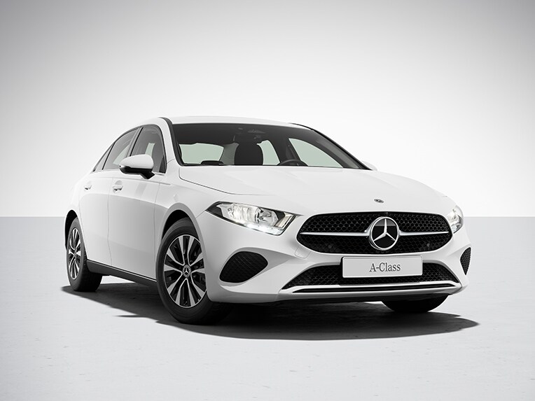 The exterior of the Mercedes-Benz A-Class Sedan with standard equipment.