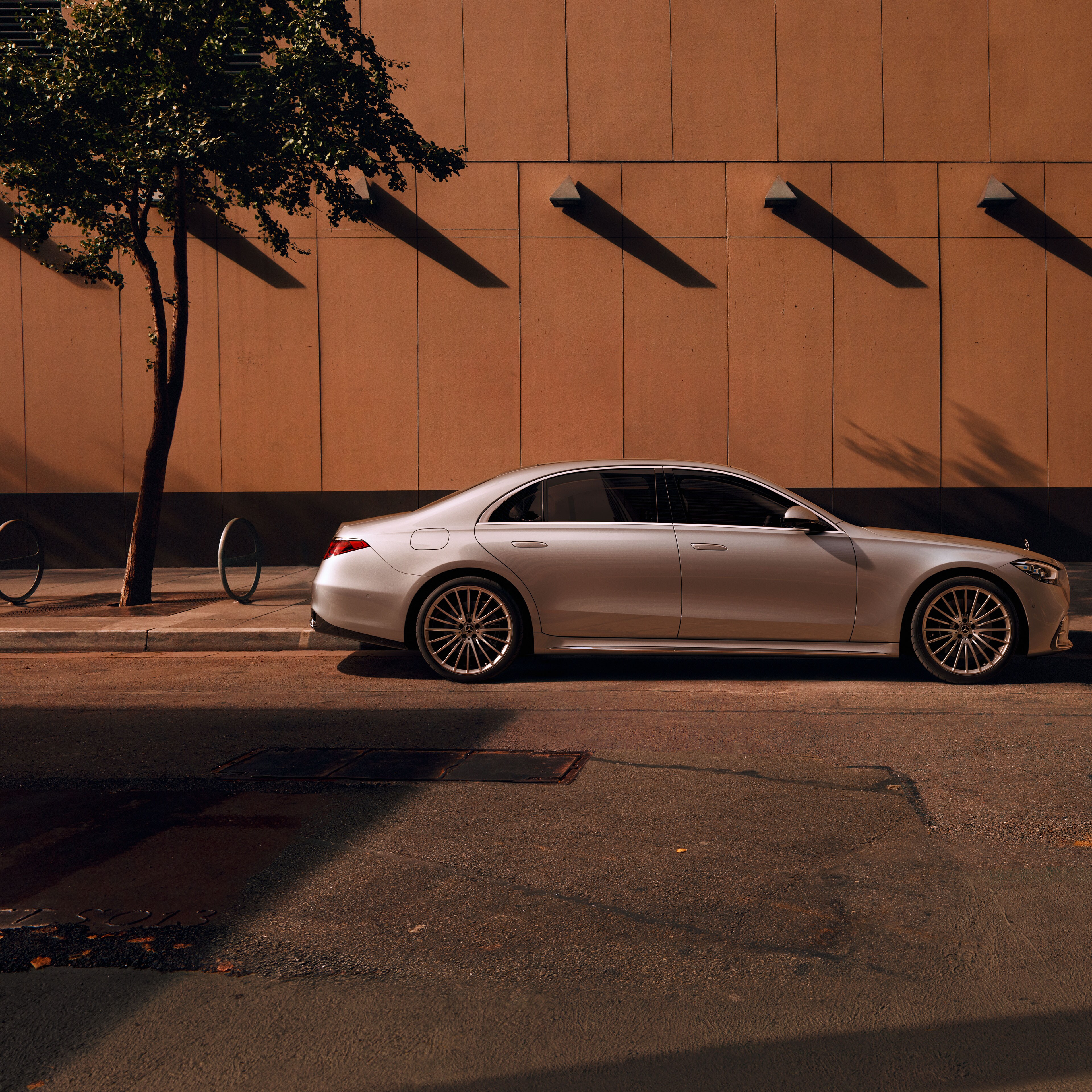Side view of the Mercedes-Benz S-Class Sedan.