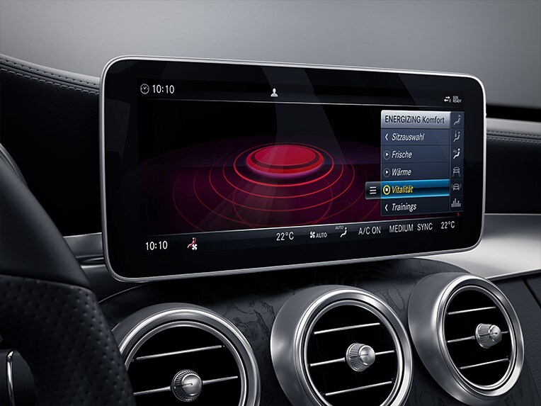 Media display in the Mercedes C-Class Cabriolet.