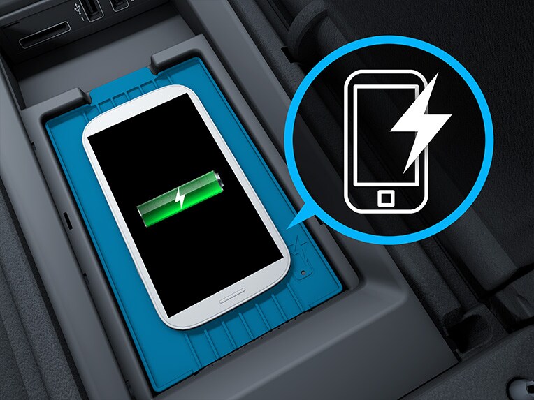 Visualisation of the inductive charging system in the Mercedes-Benz C-Class Cabriolet.