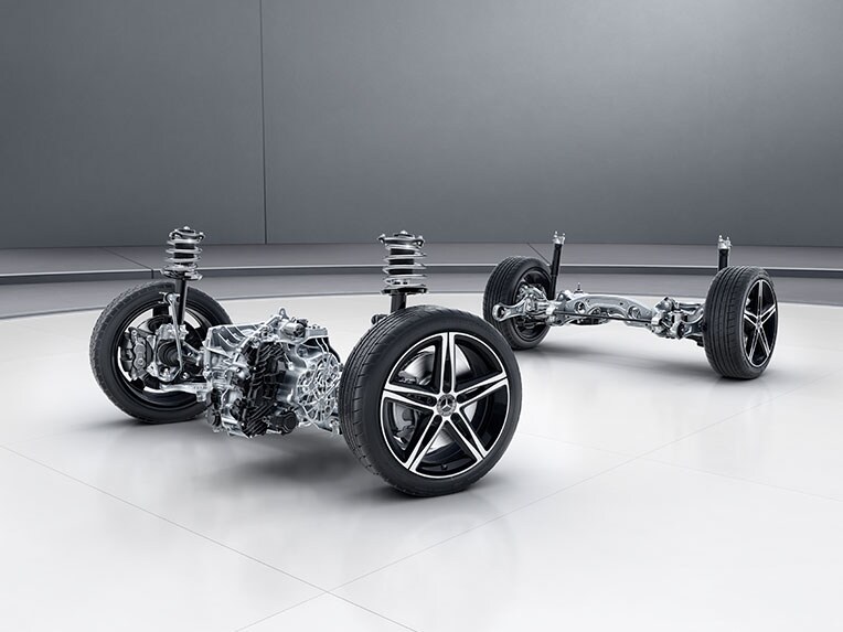 The AMG RIDE CONTROL suspension of the CLA from Mercedes-AMG.