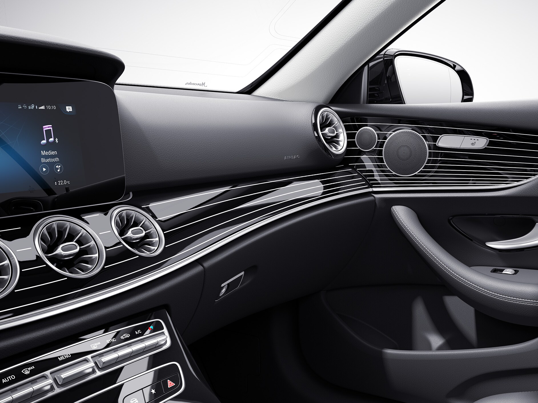 Vehicle interior of the Mercedes-AMG E-Class Cabriolet.