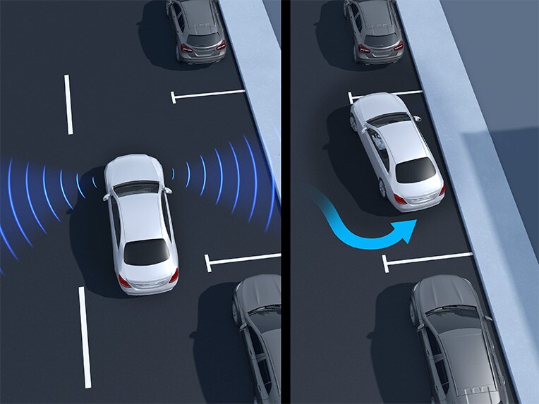 Active Parking Assist with PARKTRONIC in the E-Class Cabriolet.