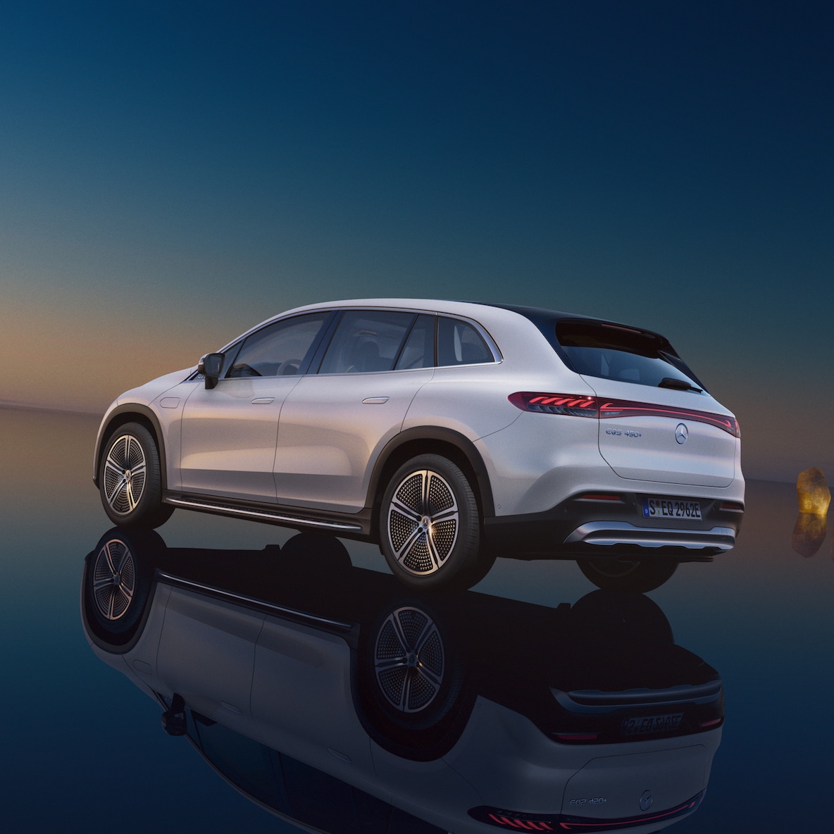 The Mercedes-Benz EQS SUV from a driver's perspective.