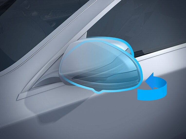 Illustration showing the EQS Mirror package from Mercedes-EQ.