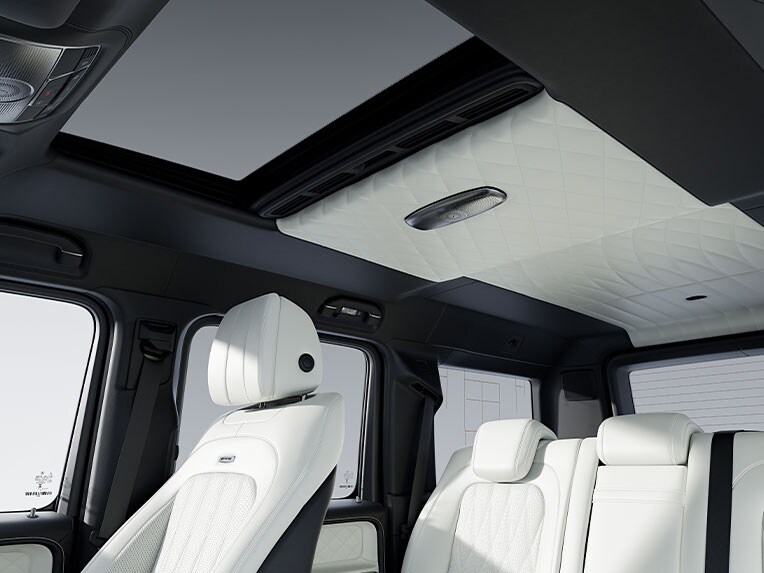 The interior of the Mercedes-AMG G-Class.