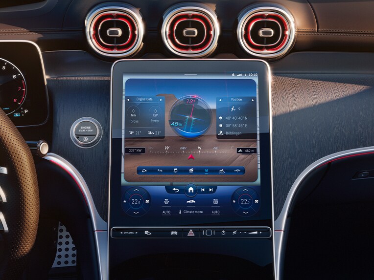 Central display in the new GLC SUV from Mercedes-Benz.