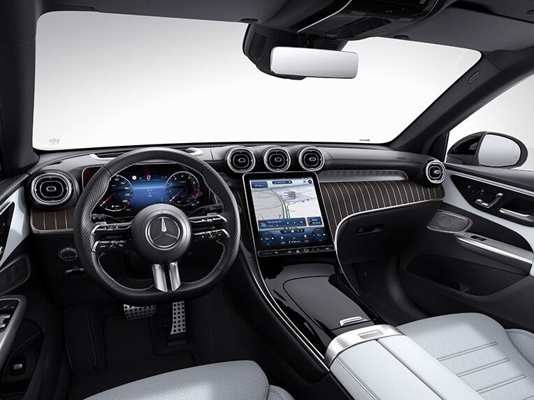 Interior of the new GLC SUV from Mercedes-Benz with the AMG Line design and equipment line.