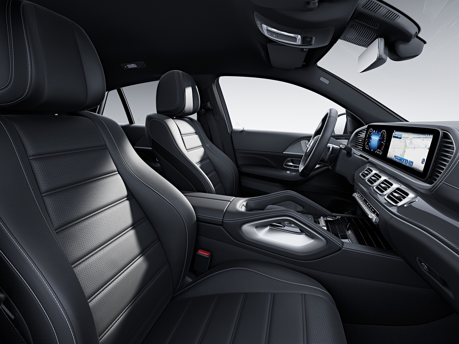 The interior of the new Mercedes-Benz GLE Coupé with AMG Line.