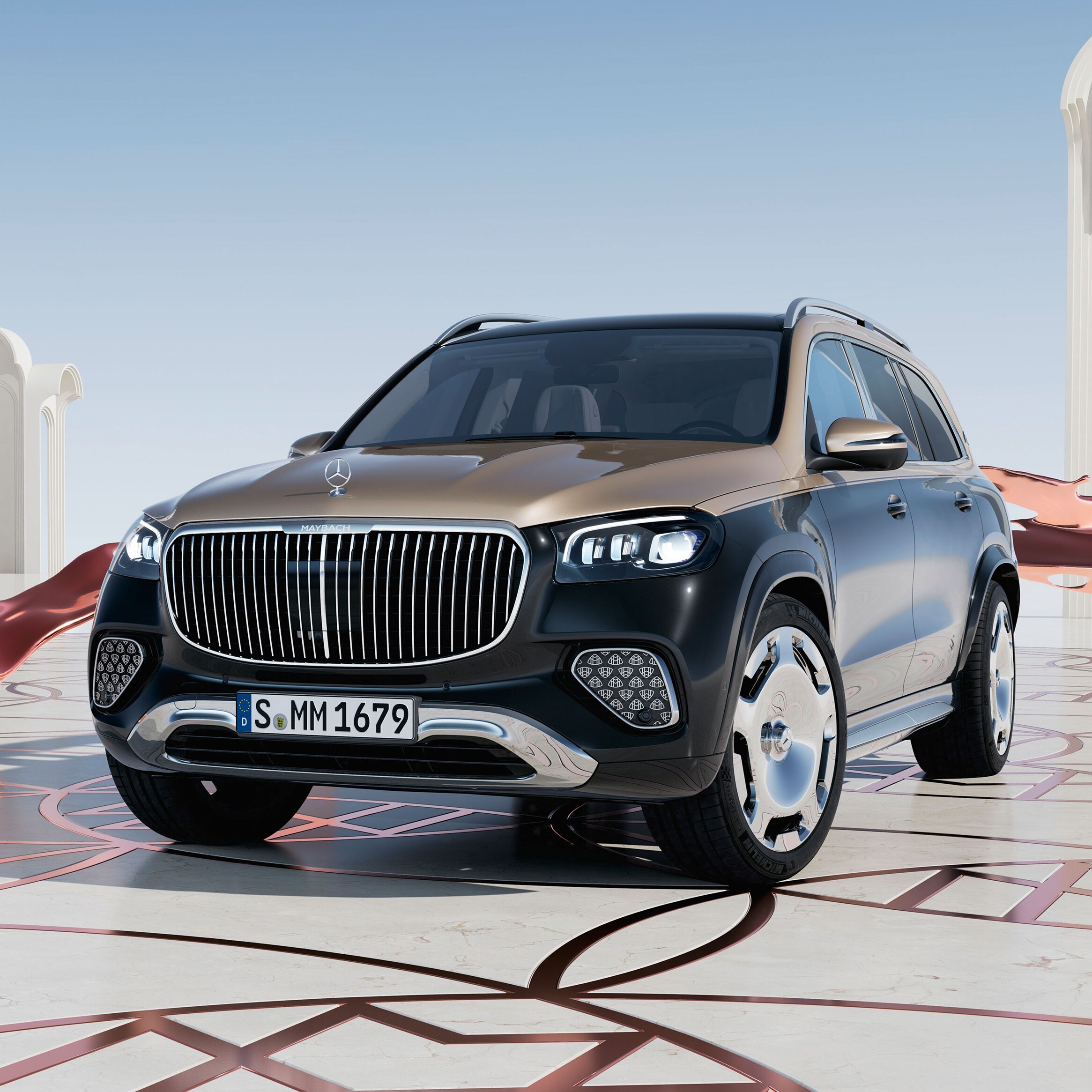 Exterior view of the Mercedes GLS Maybach.