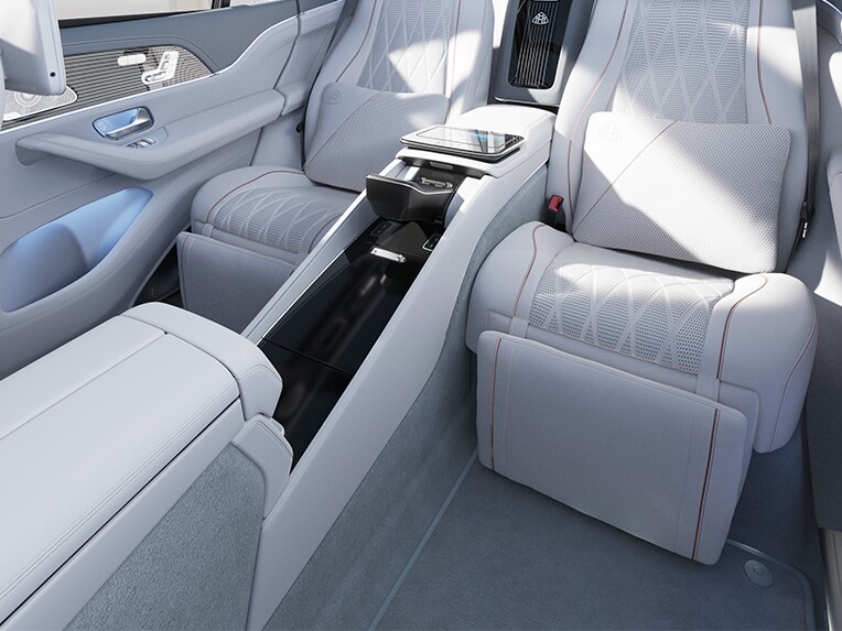 First-Class rear compartment in the Mercedes-Maybach GLS.