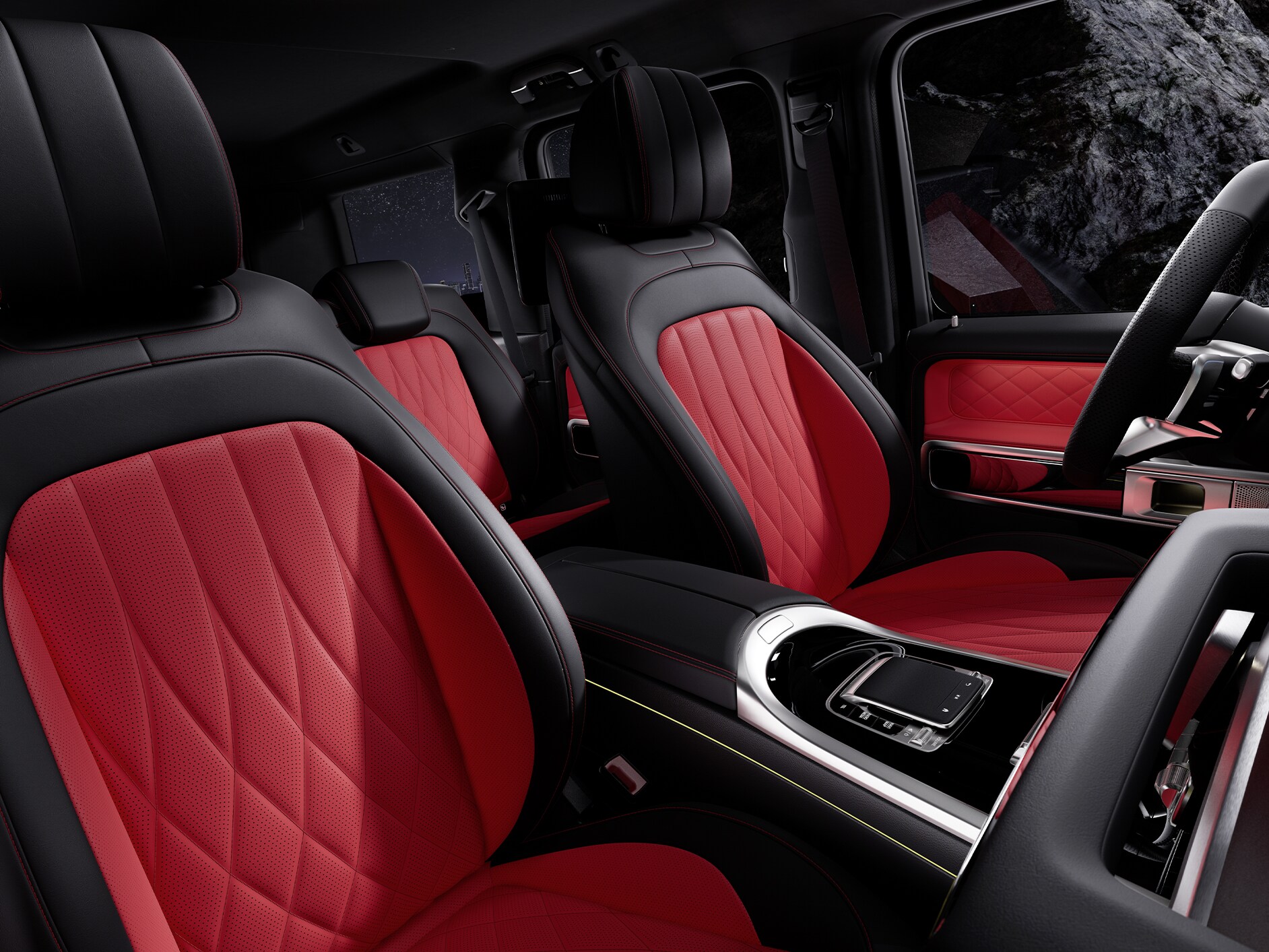 The interior of the Mercedes-Benz G-Class.