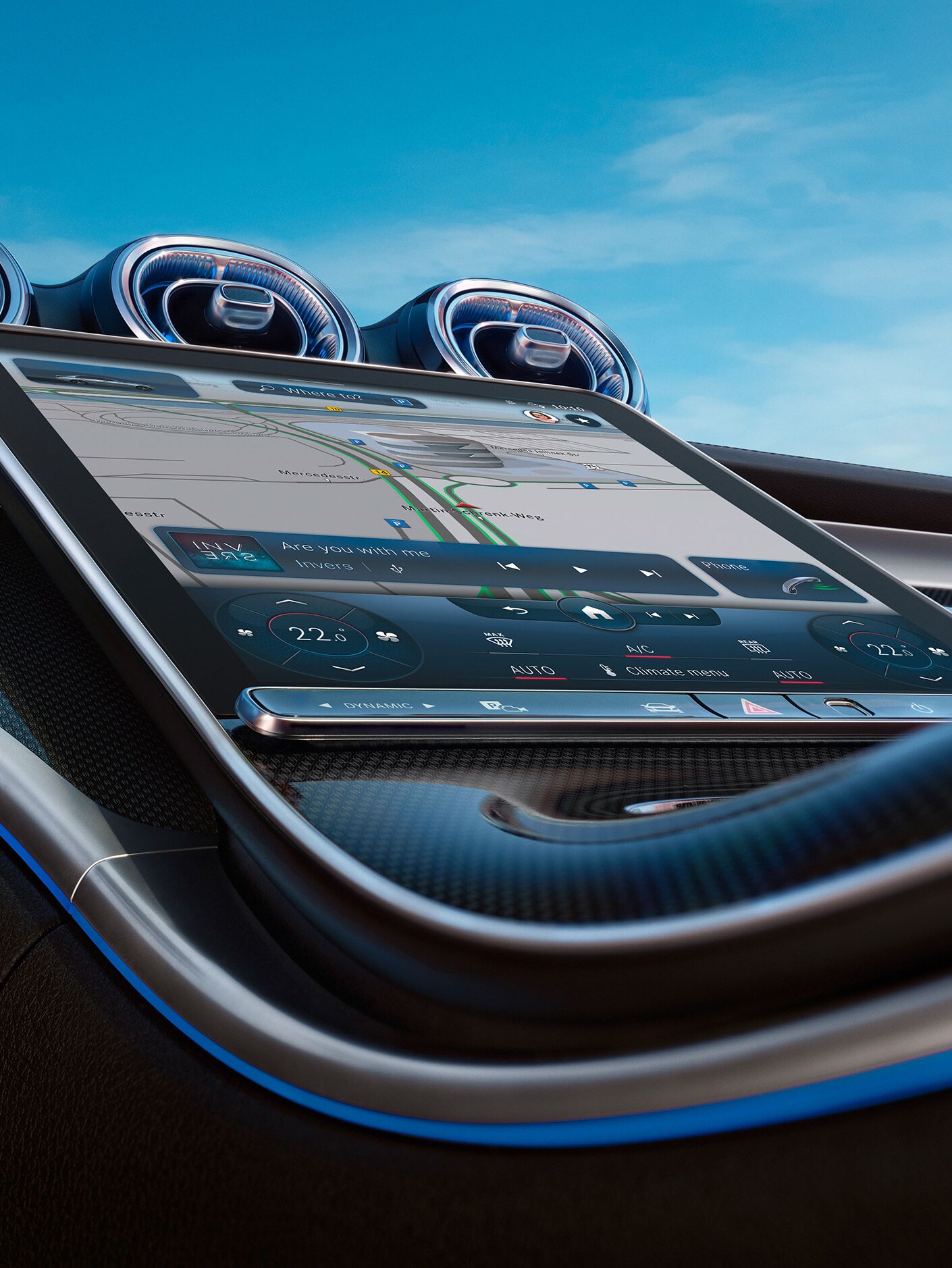 The image here shows the touch display in the new Mercedes-Benz C-Class.