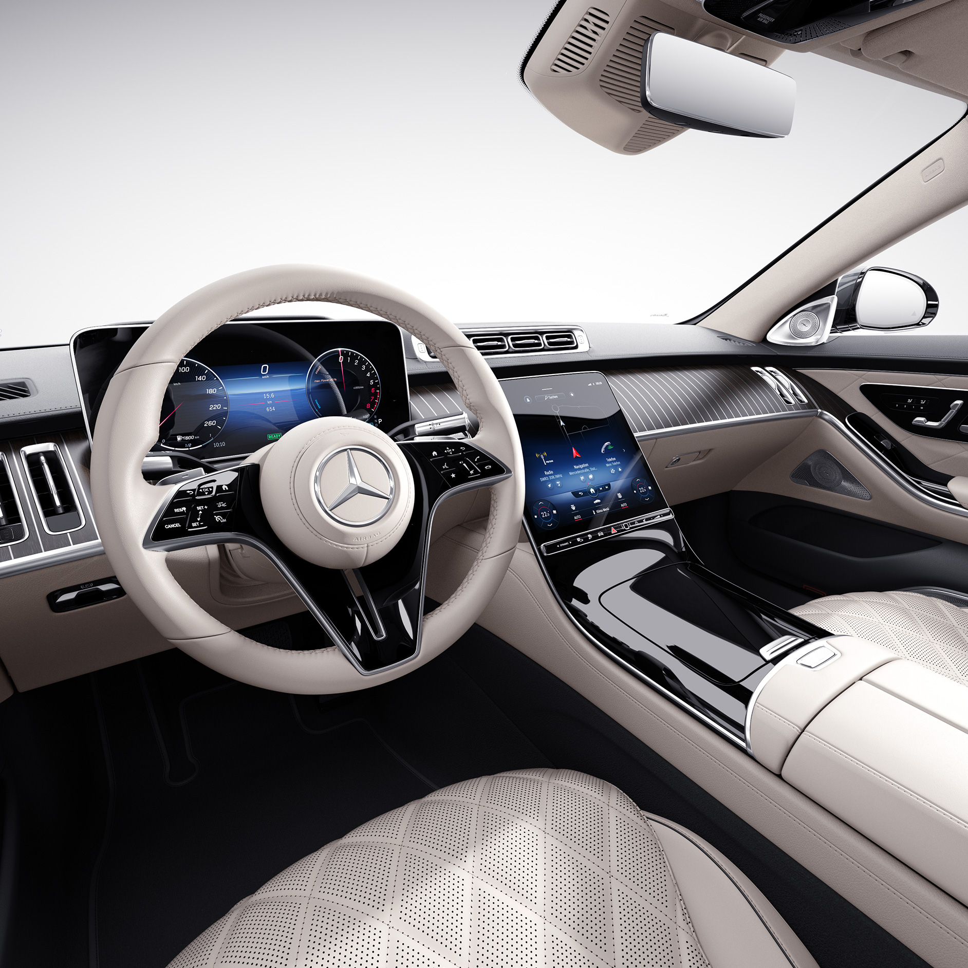 DRIVE PILOT | Mercedes-Benz Intelligent Drive The driver’s display of the Mercedes-Benz S-Class Saloon.