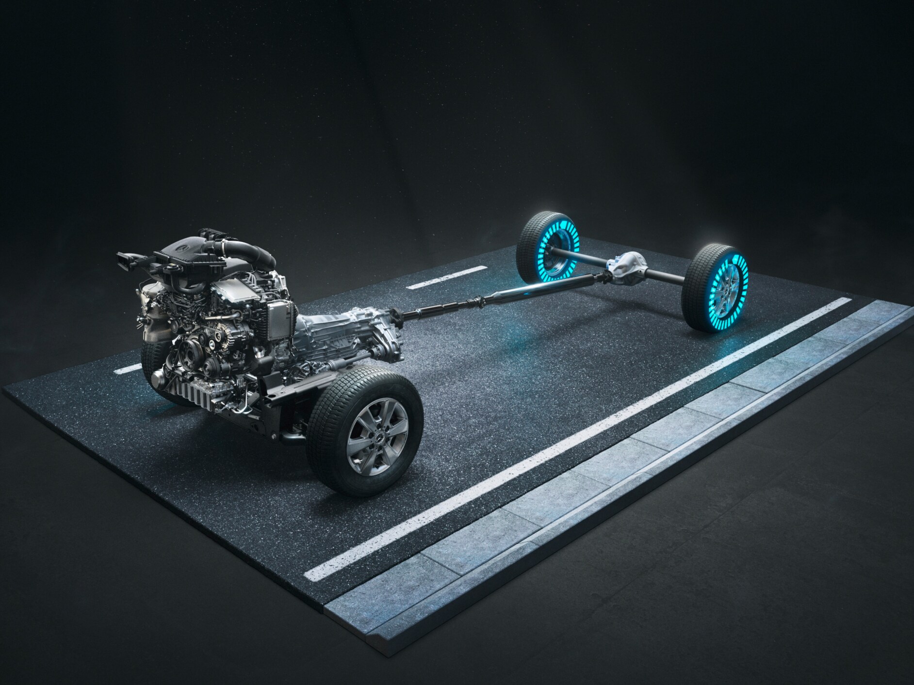 The 4x4 all-wheel drive with torque-on-demand of the Sprinter Panel Van.