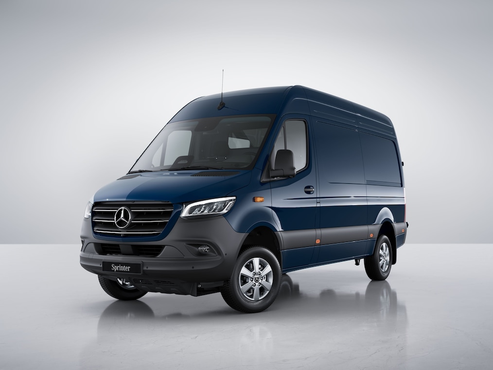 The Mercedes-Benz Sprinter Panel Van with all-wheel drive 4x4 with torque on demand.