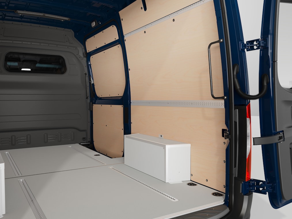 The load compartment of the Mercedes-Benz Sprinter Panel Van.