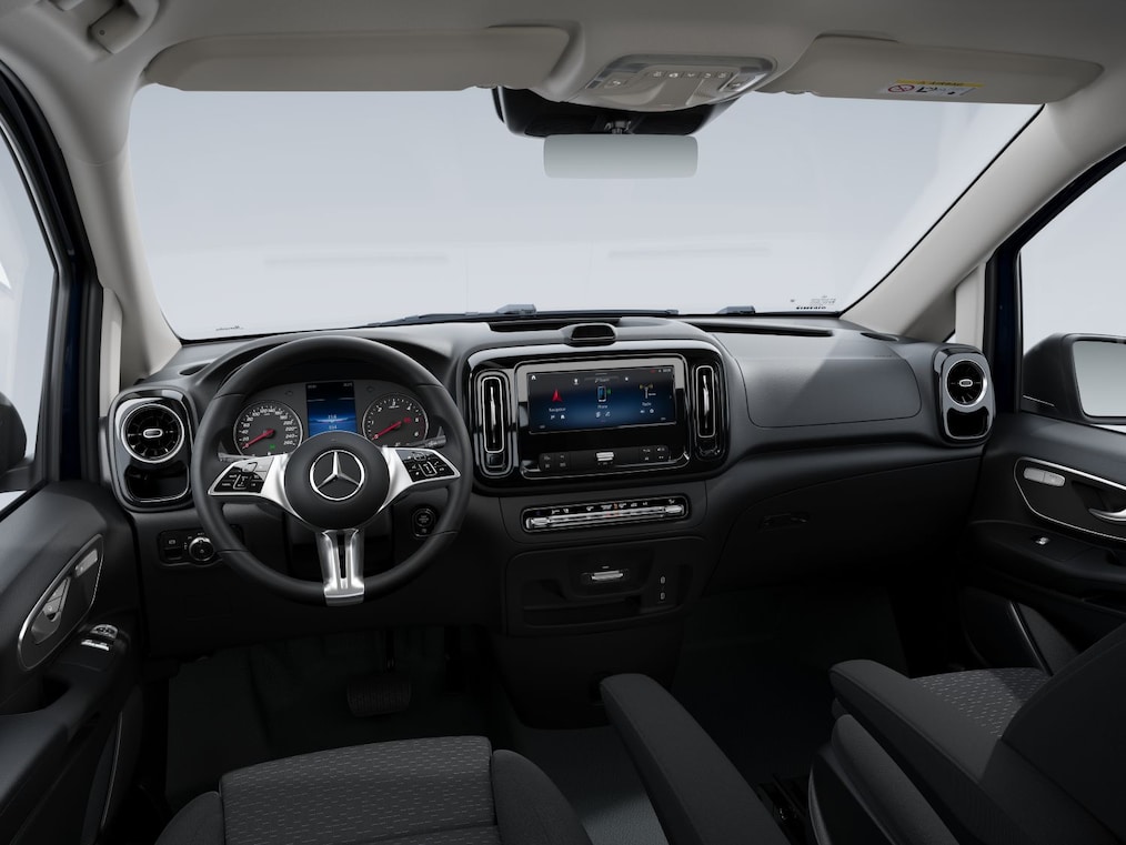 The driver's compartment of the Vito Panel Van.